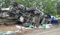 LKW umgestuerzt A 1 Rich Saarbruecken P024